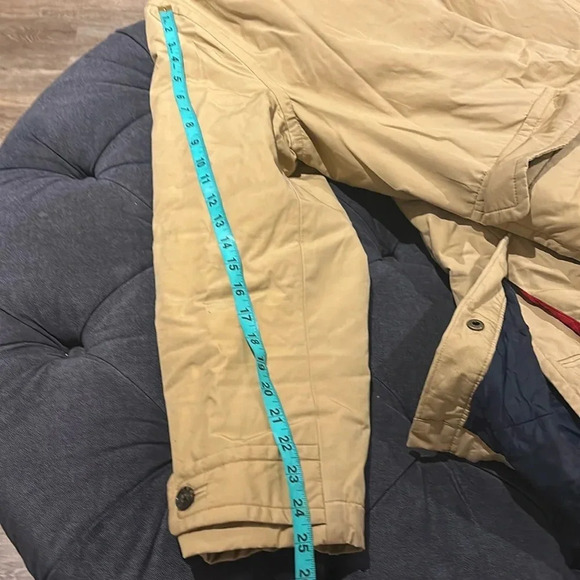 Tommy Hilfiger Tan puffer trench coat jacket Large - Picture 12 of 17